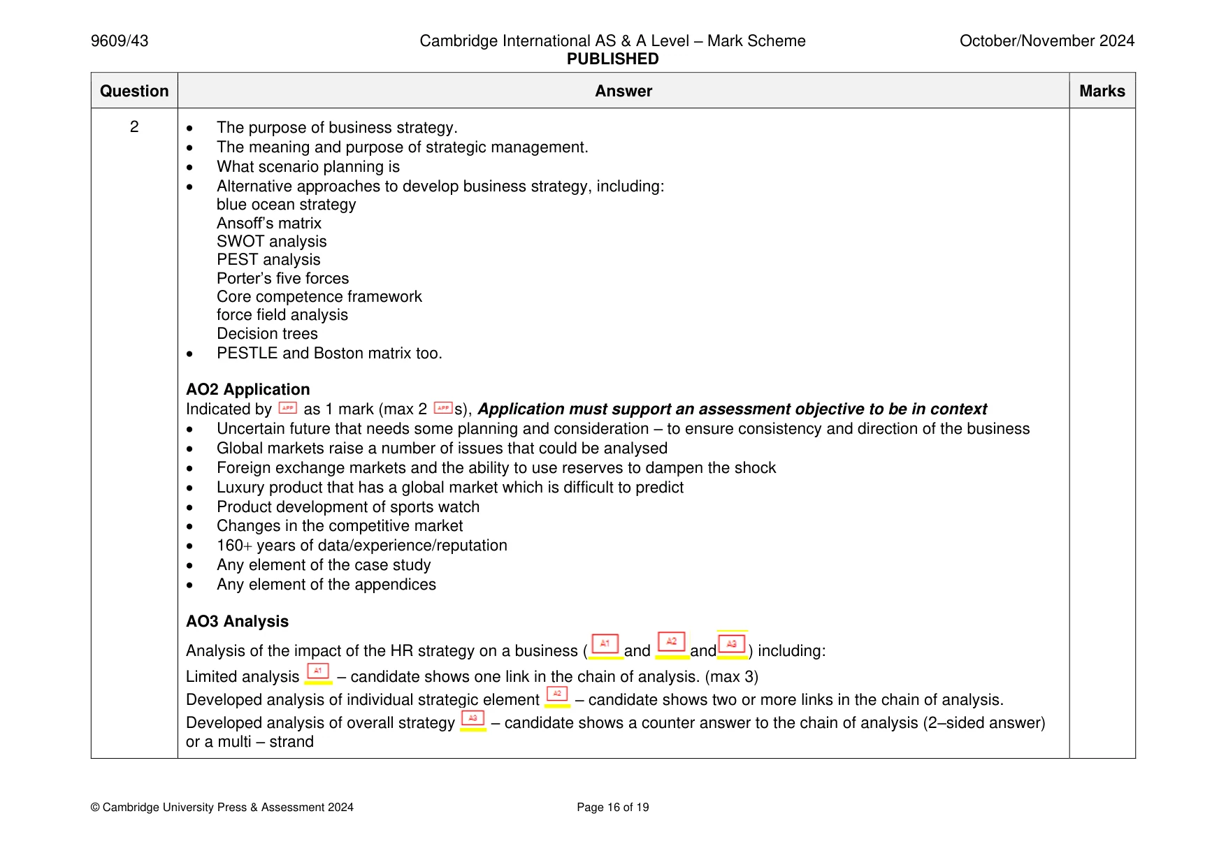 Mark scheme, page 16 of 19