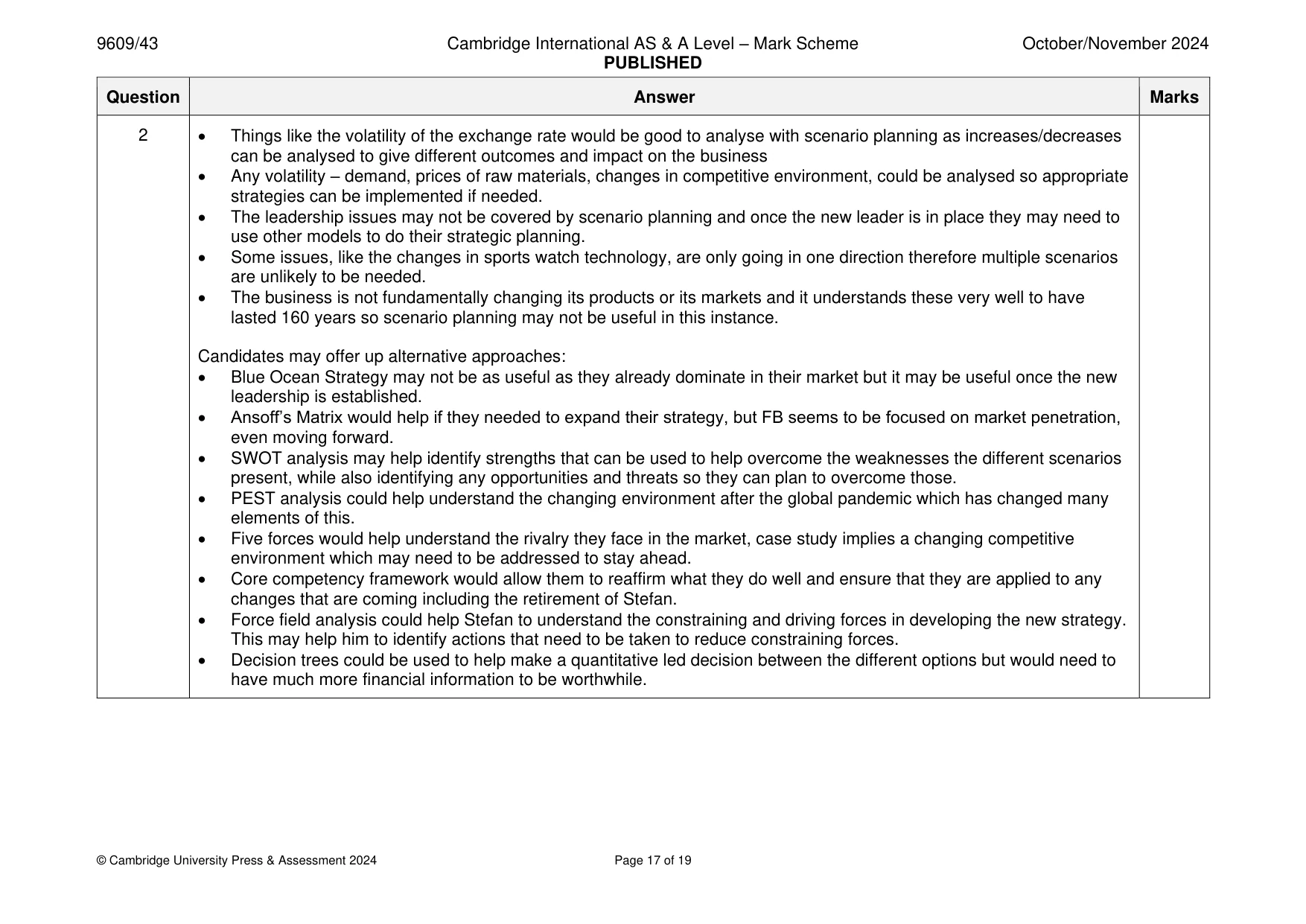 Mark scheme, page 17 of 19
