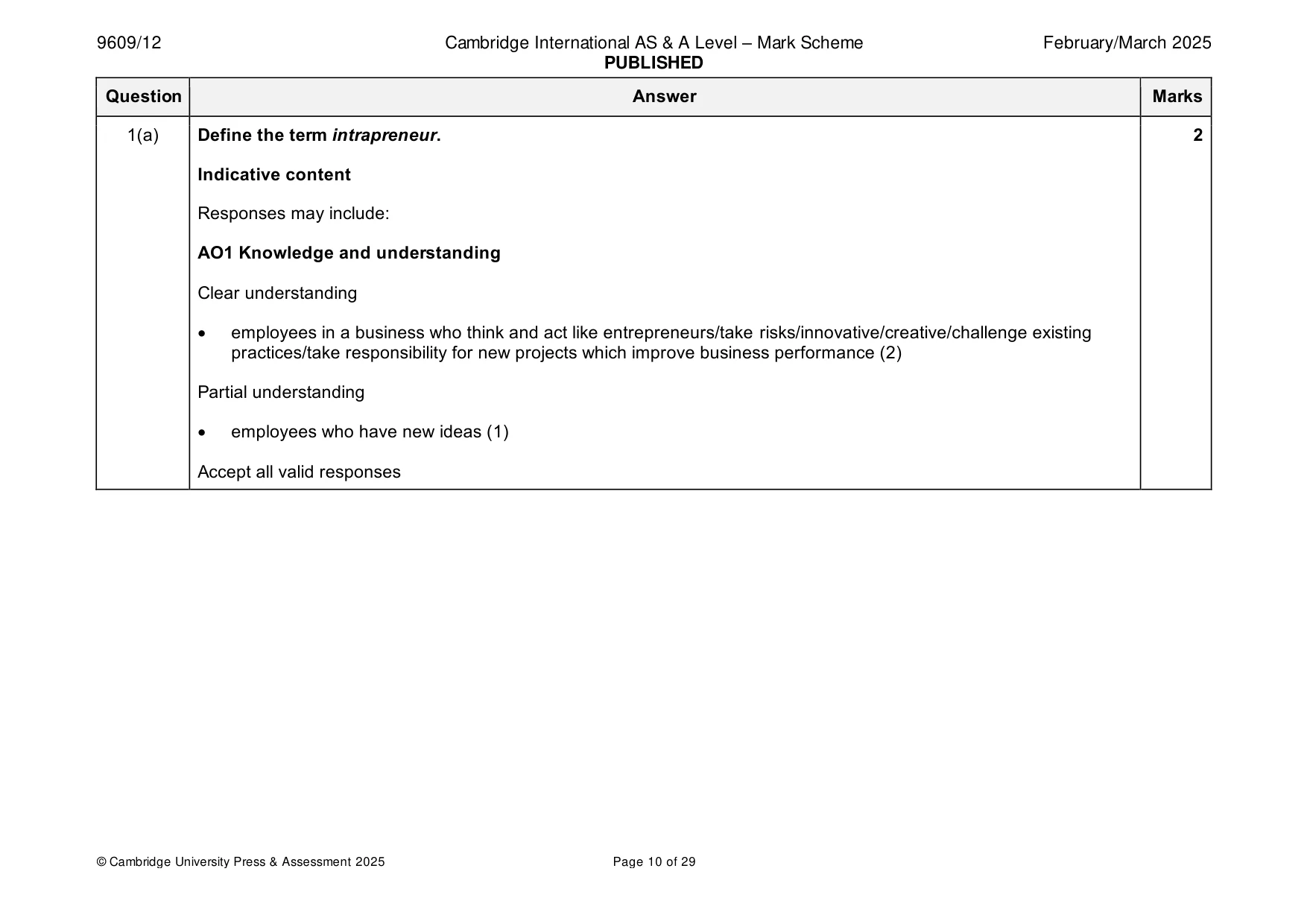 Mark scheme, page 10 of 29