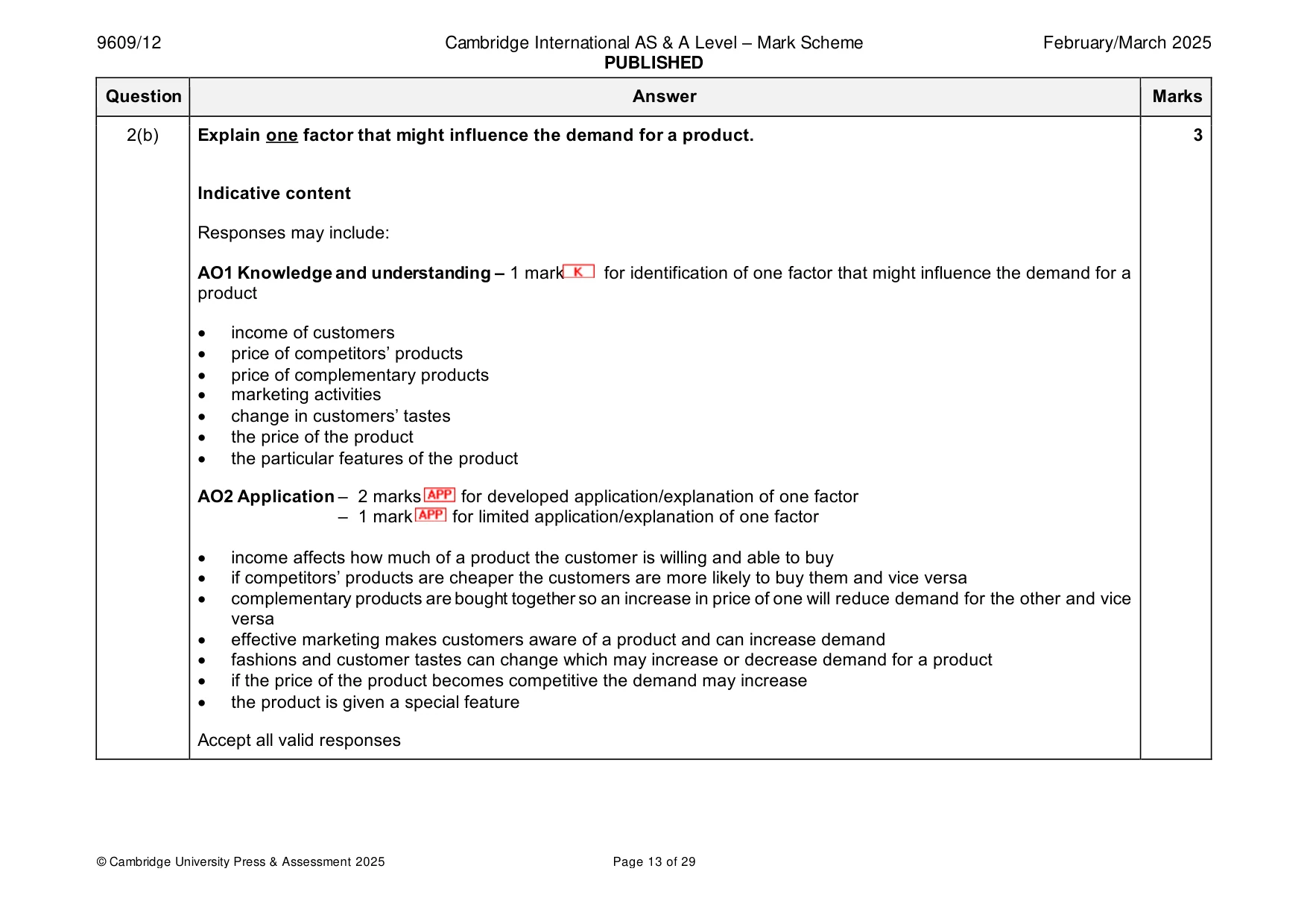 Mark scheme, page 13 of 29
