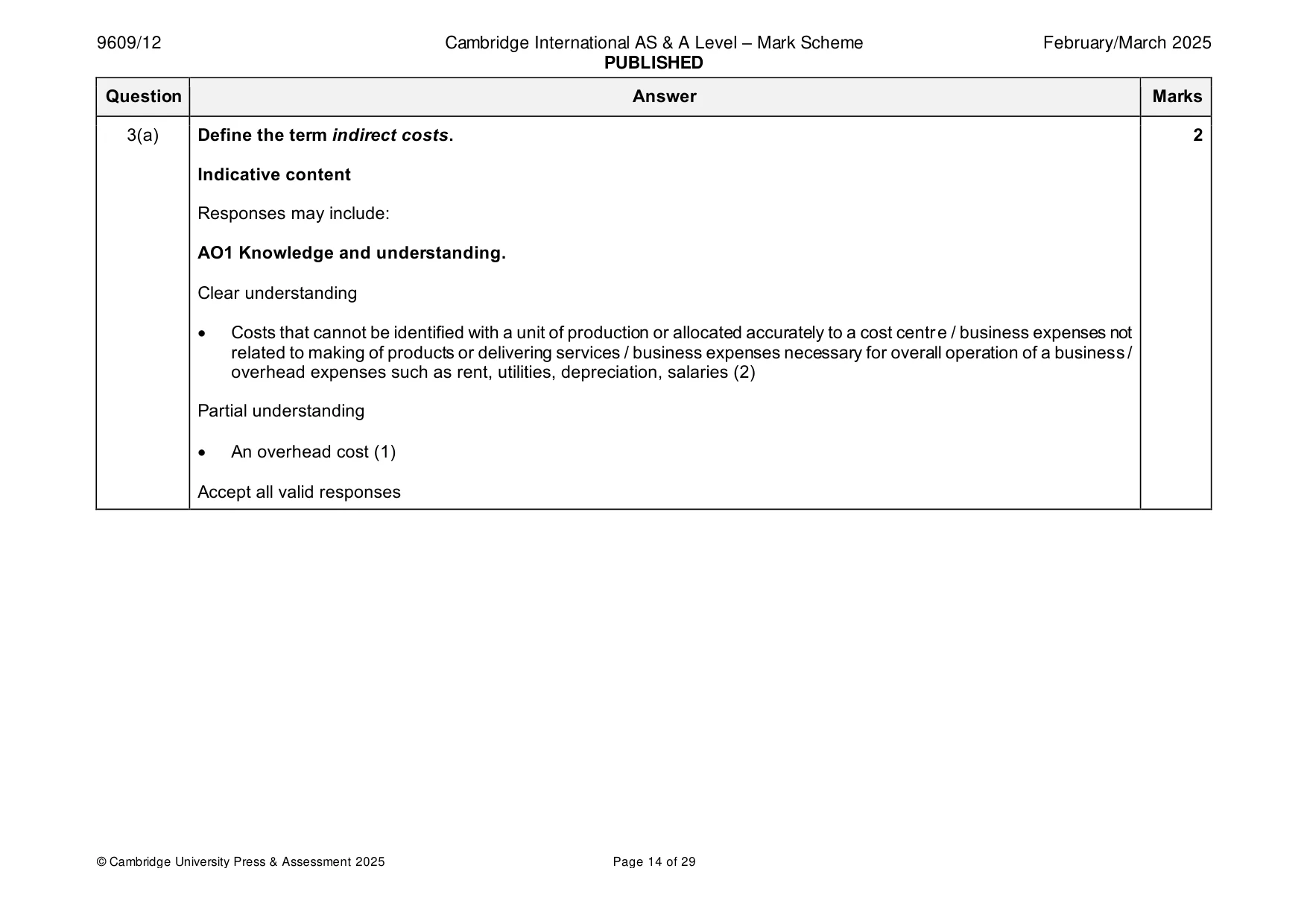 Mark scheme, page 14 of 29