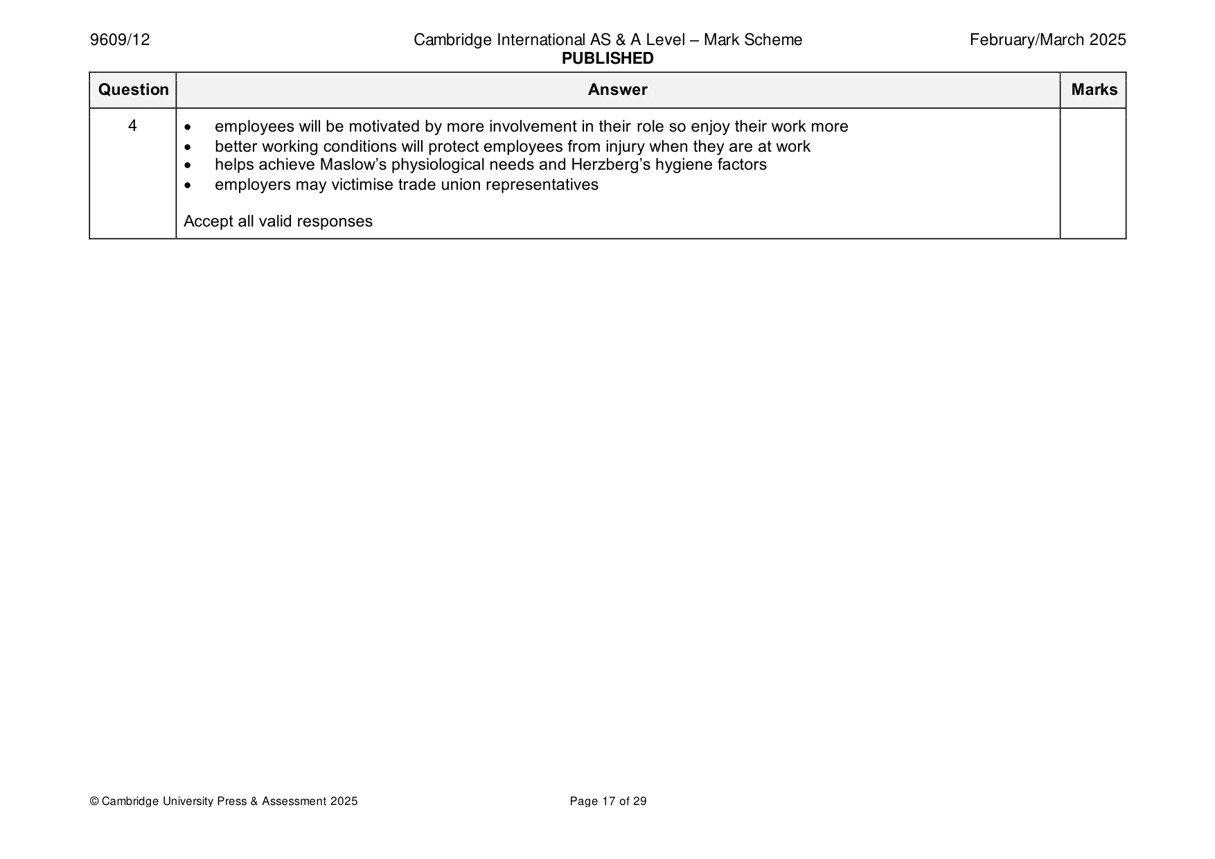 Mark scheme, page 17 of 29