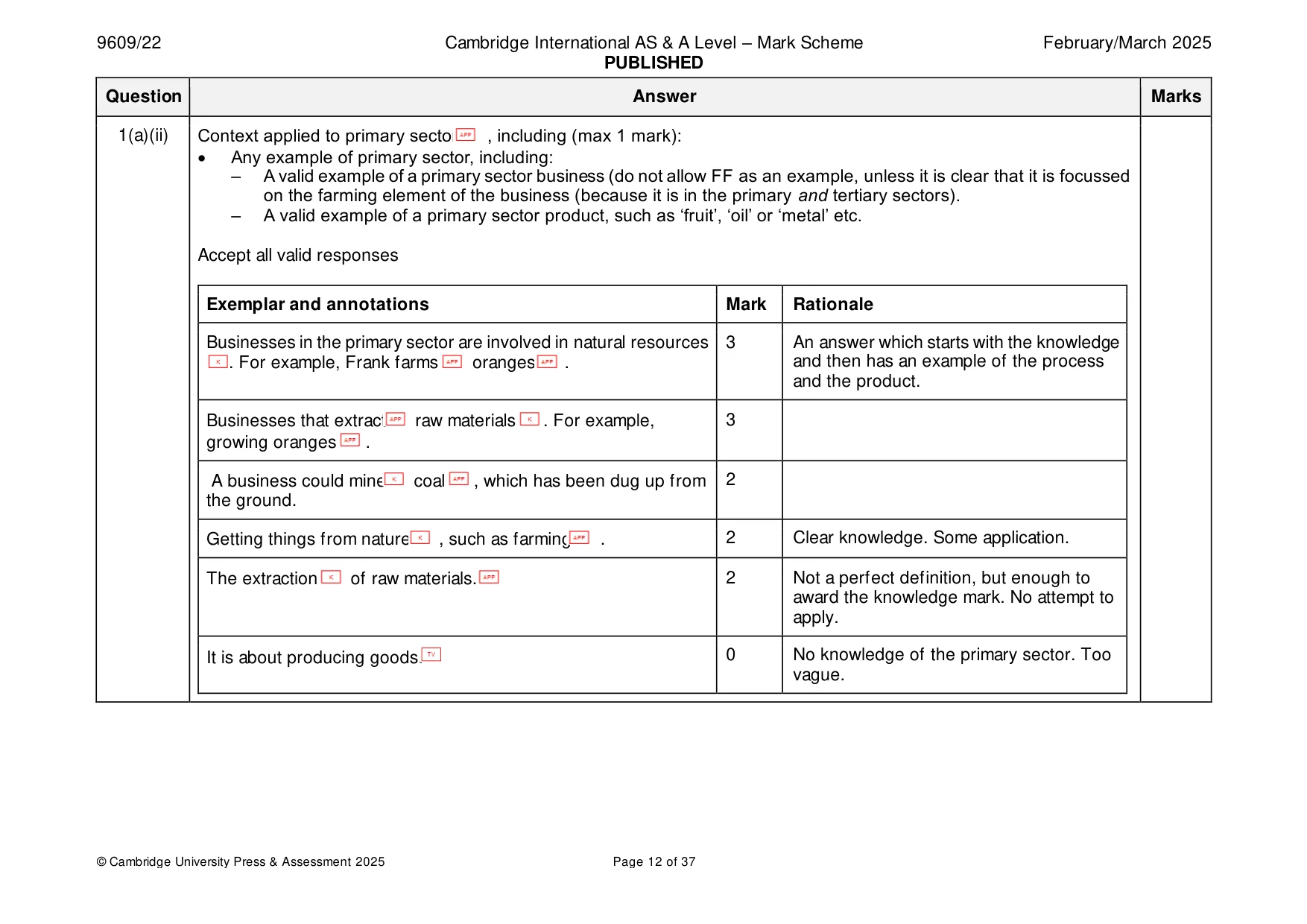 Mark scheme, page 12 of 37