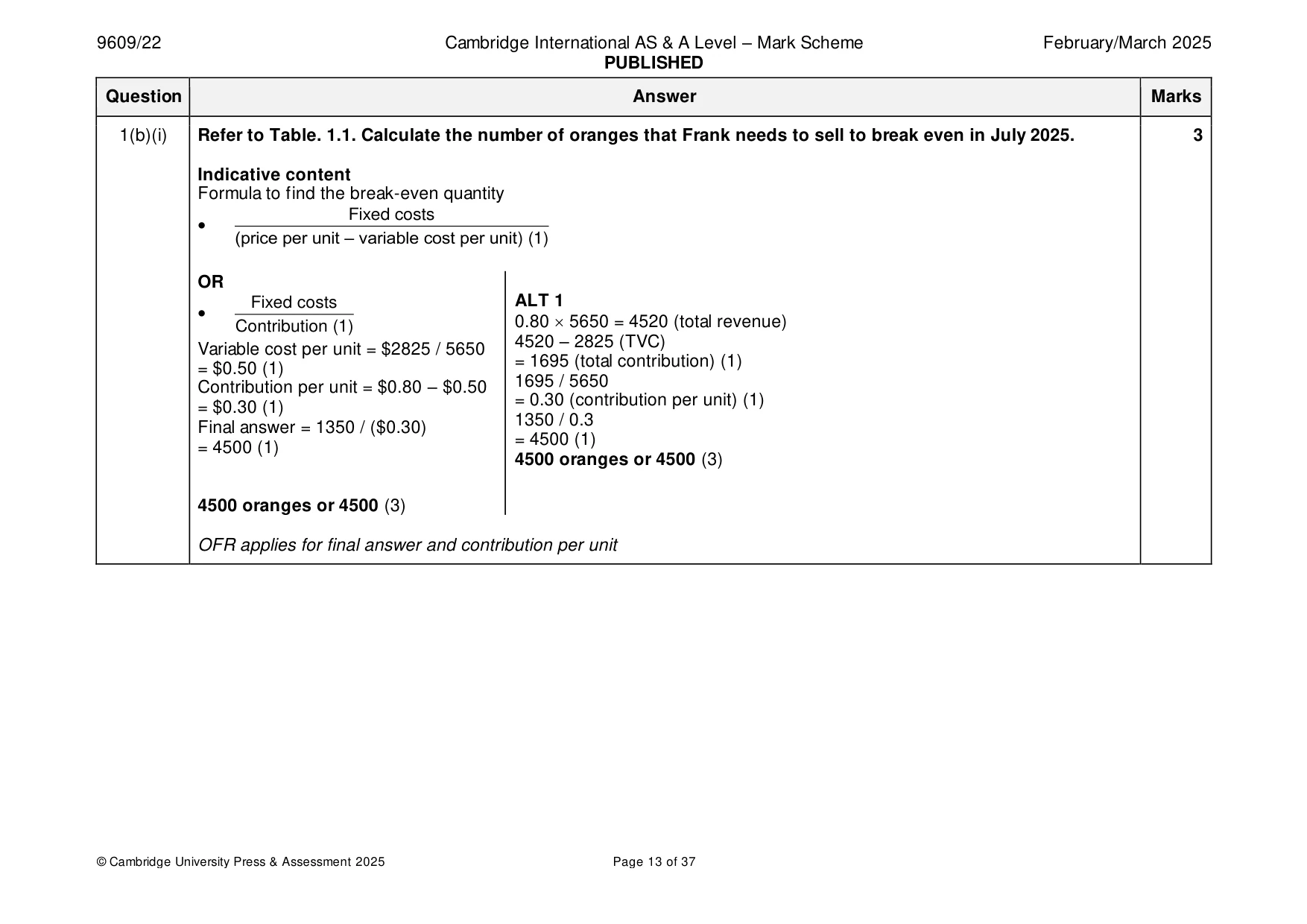 Mark scheme, page 13 of 37