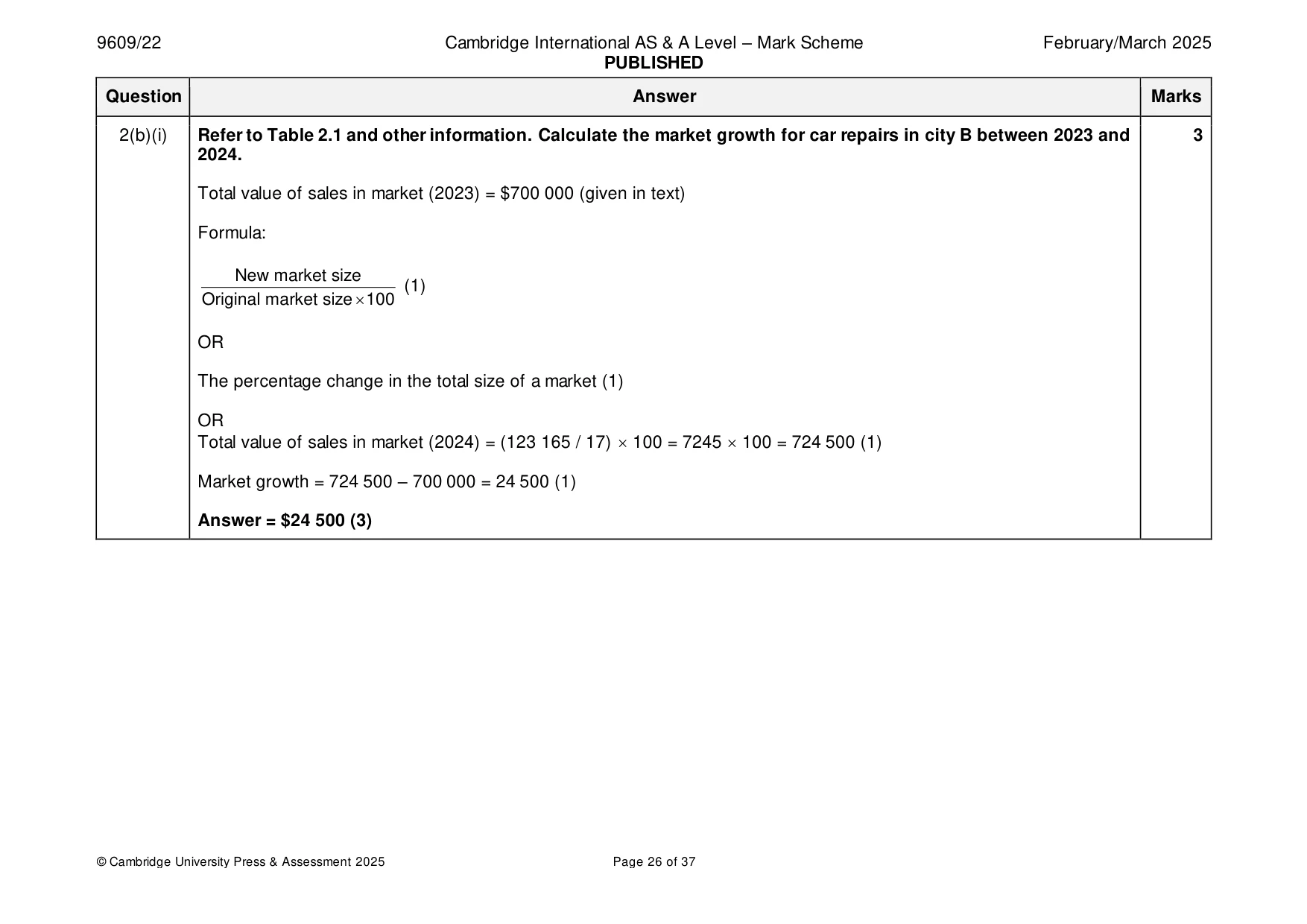 Mark scheme, page 26 of 37