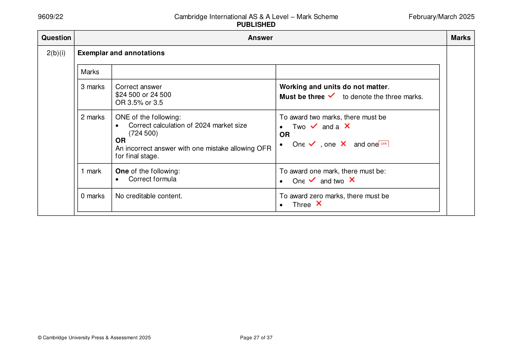 Mark scheme, page 27 of 37