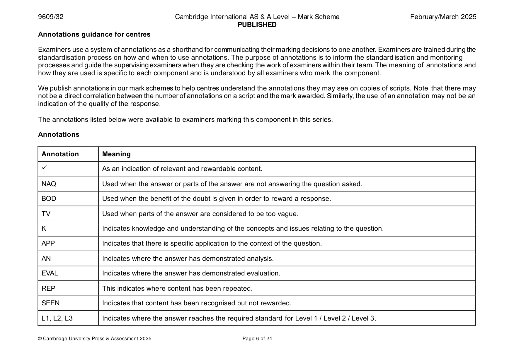 Mark scheme, page 6 of 24