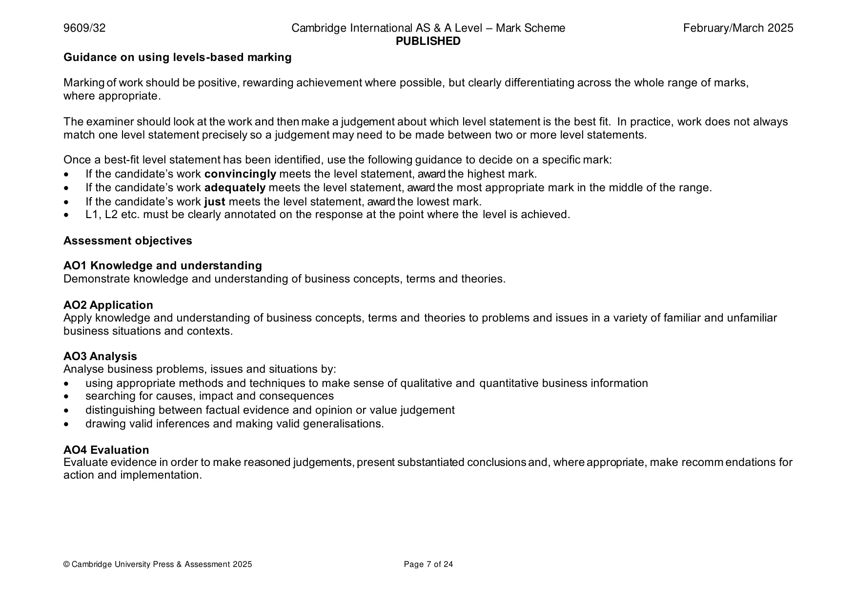 Mark scheme, page 7 of 24