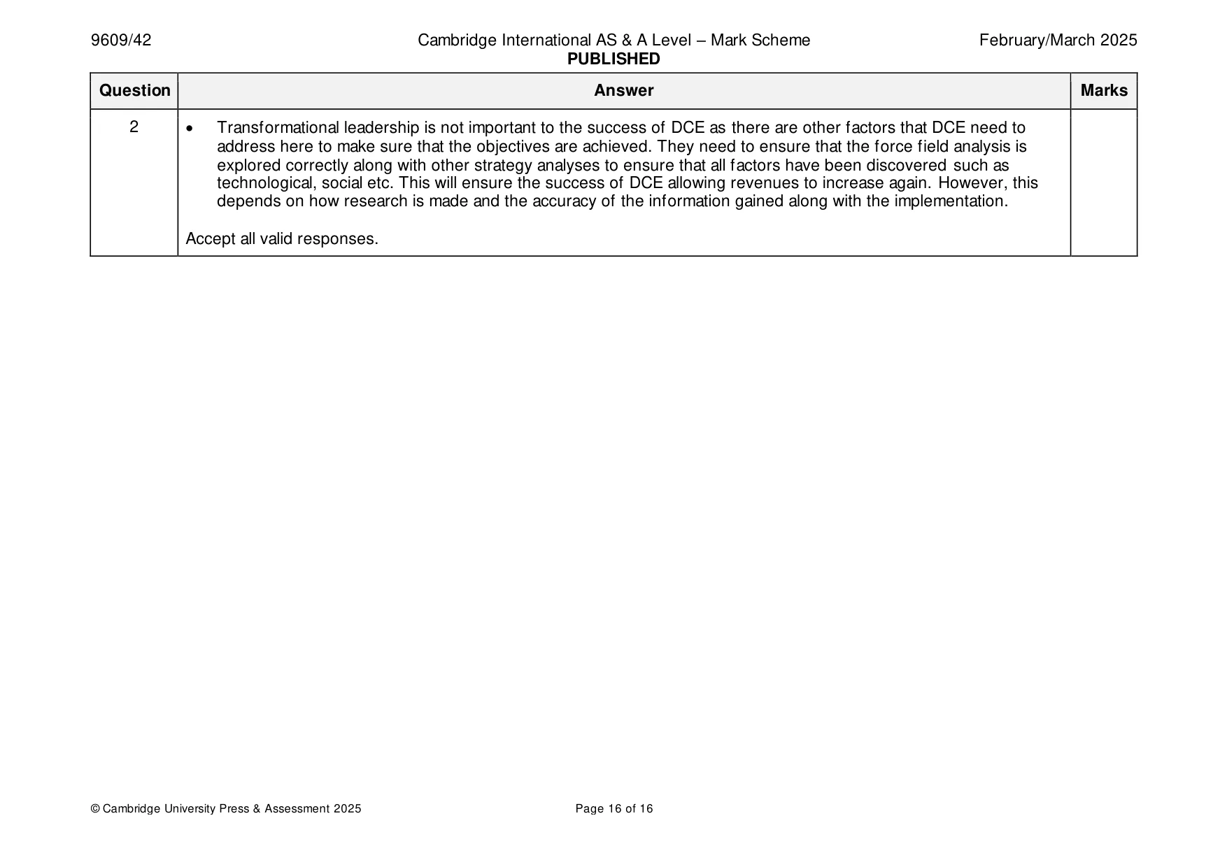 Mark scheme, page 16 of 16