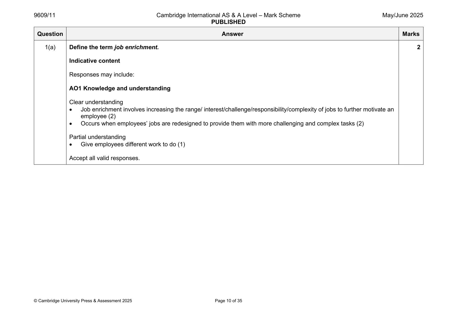 Mark scheme, page 10 of 35