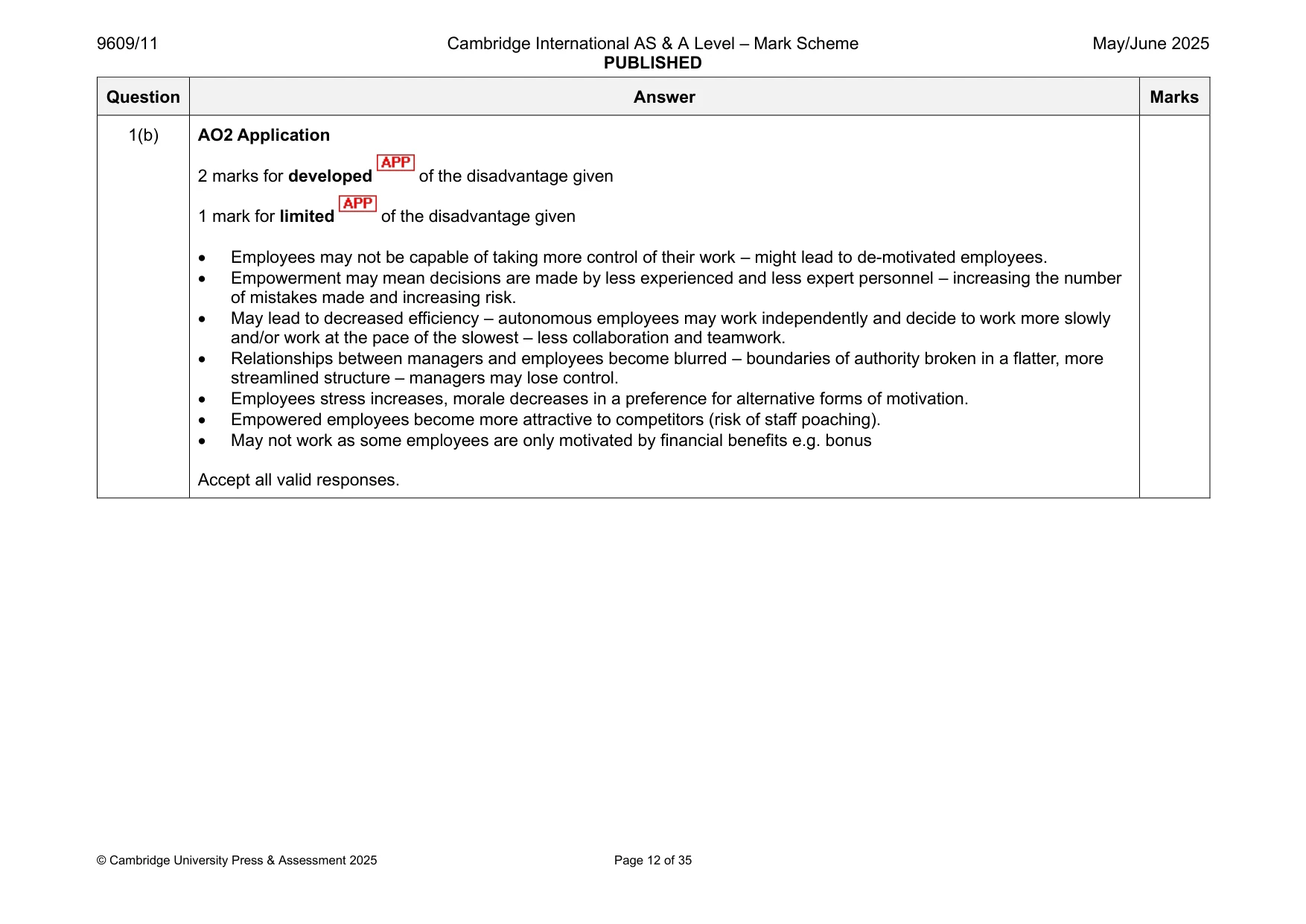 Mark scheme, page 12 of 35