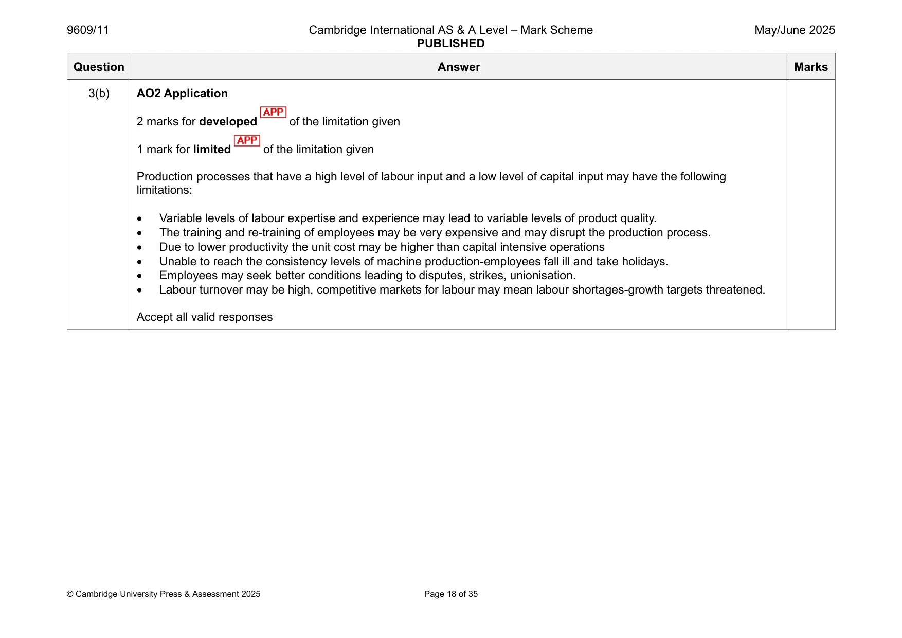 Mark scheme, page 18 of 35