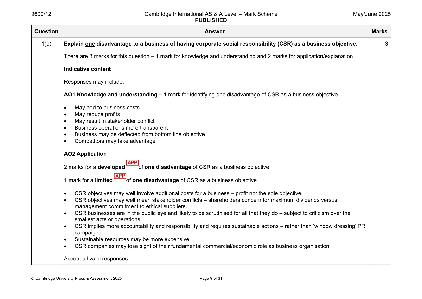 Mark scheme, page 9 of 31