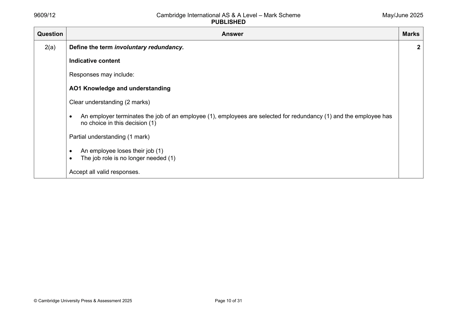 Mark scheme, page 10 of 31