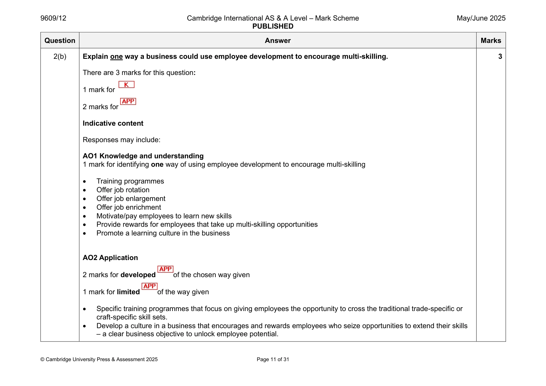 Mark scheme, page 11 of 31