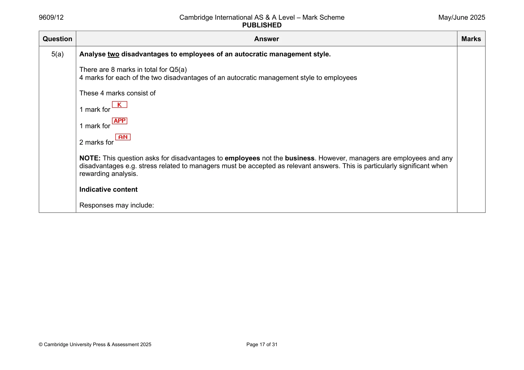 Mark scheme, page 17 of 31