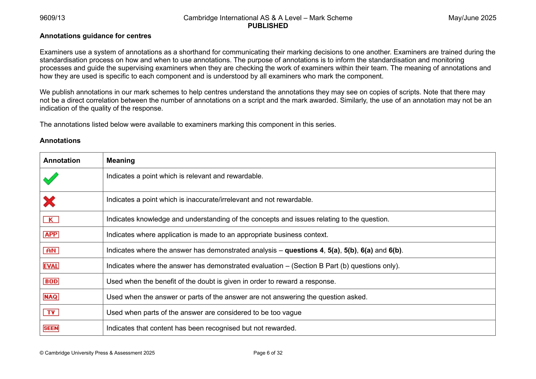 Mark scheme, page 6 of 32