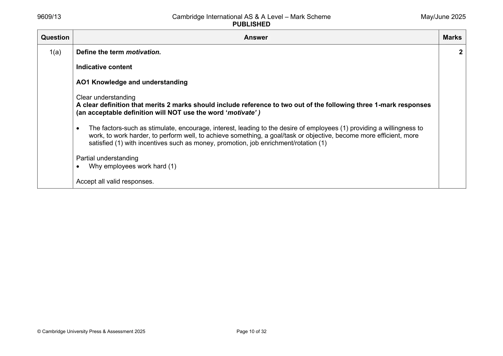 Mark scheme, page 10 of 32