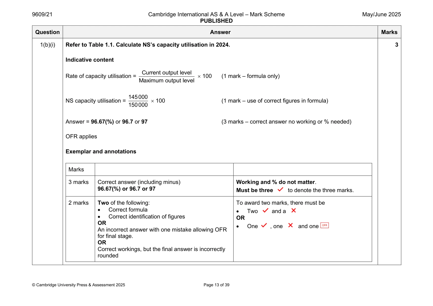 Mark scheme, page 13 of 39