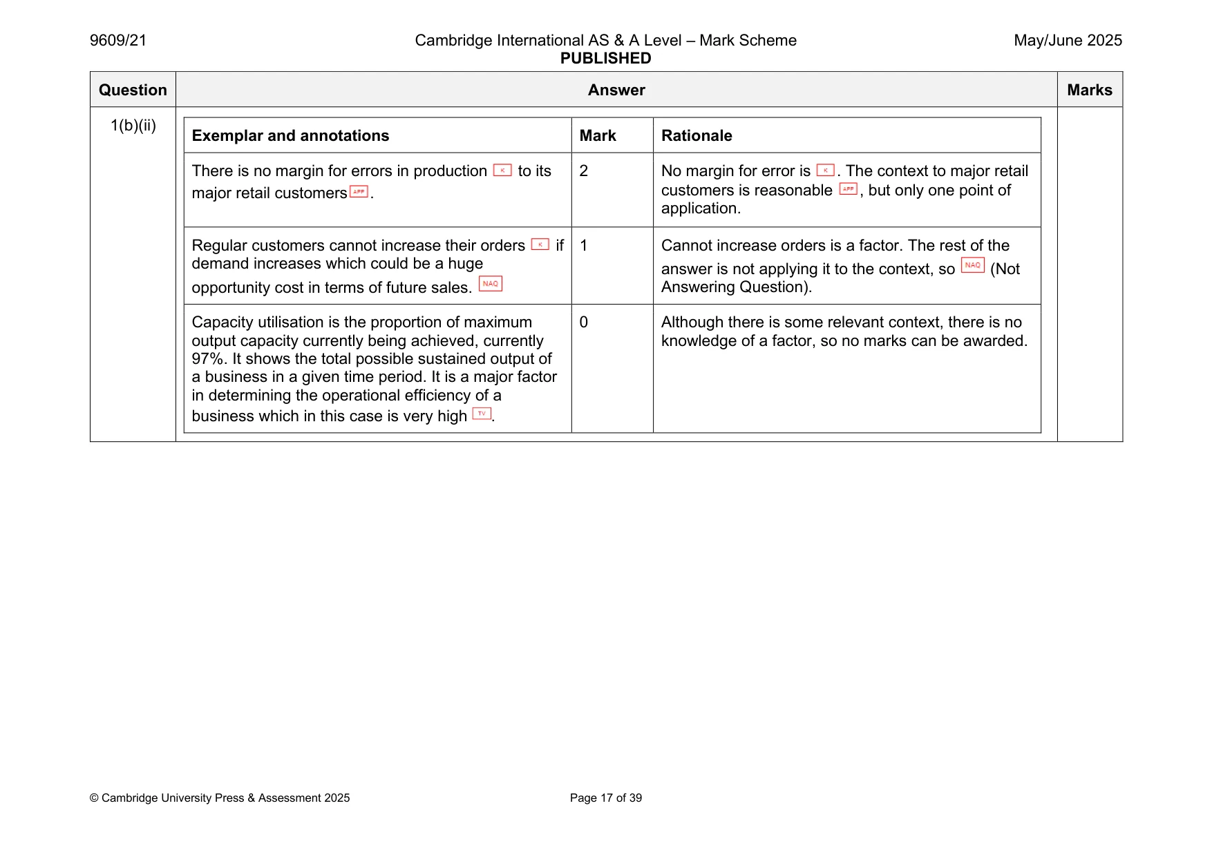 Mark scheme, page 17 of 39