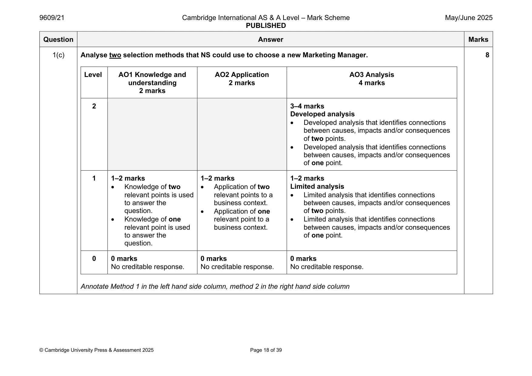 Mark scheme, page 18 of 39