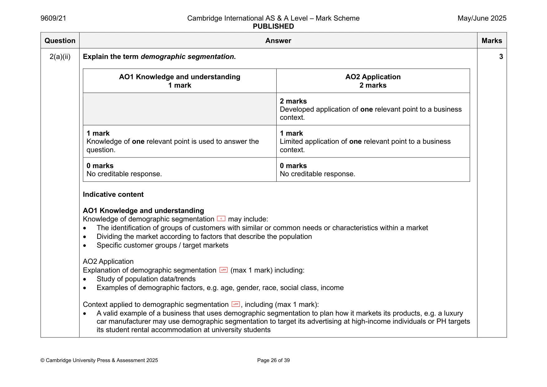Mark scheme, page 26 of 39