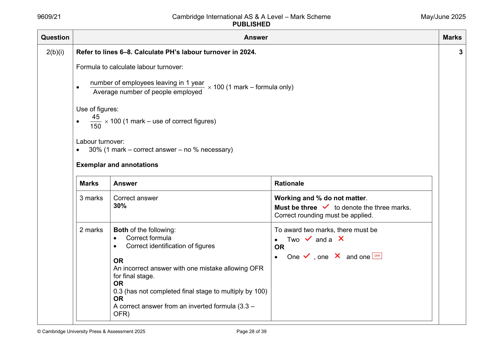 Mark scheme, page 28 of 39