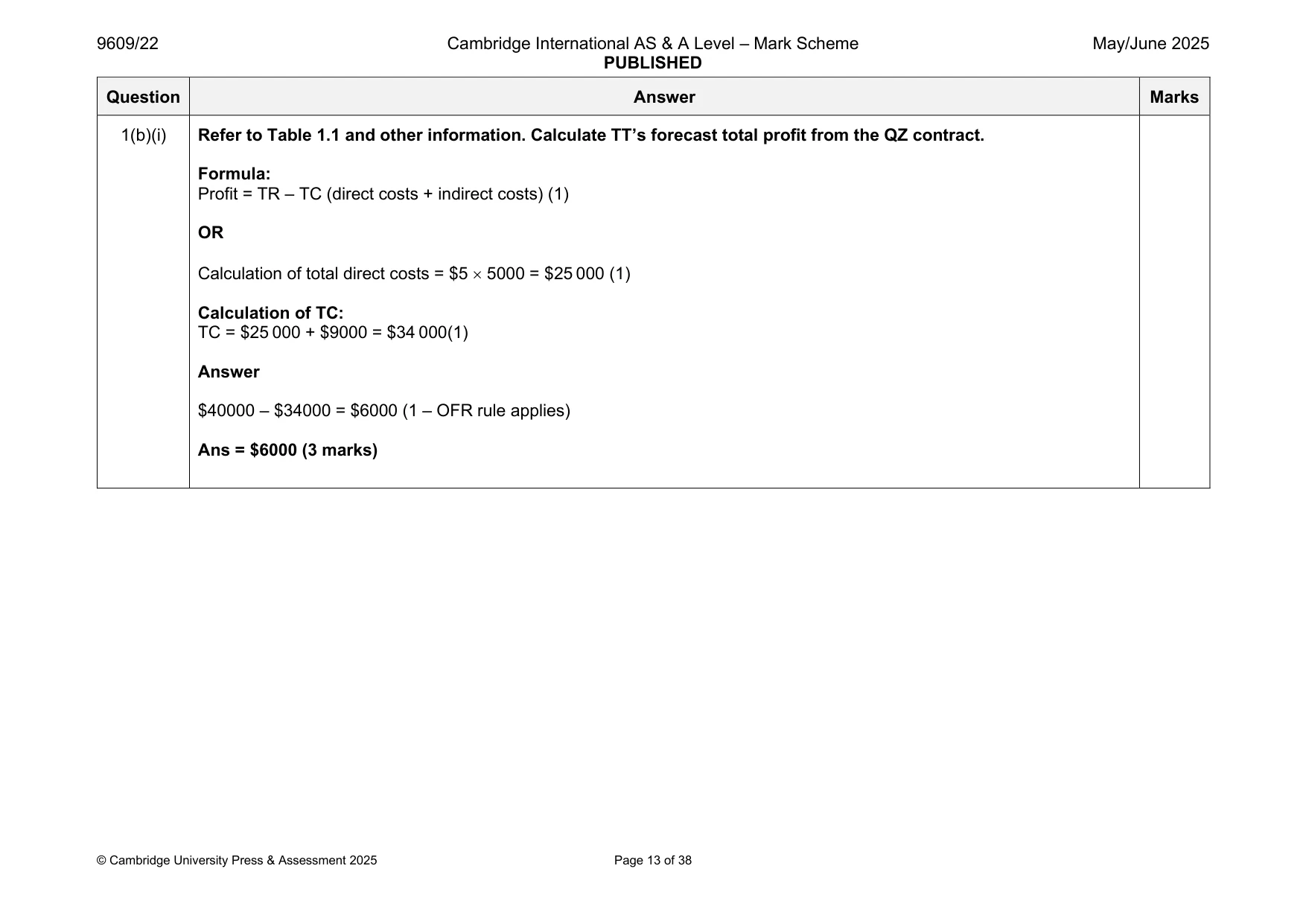 Mark scheme, page 13 of 38