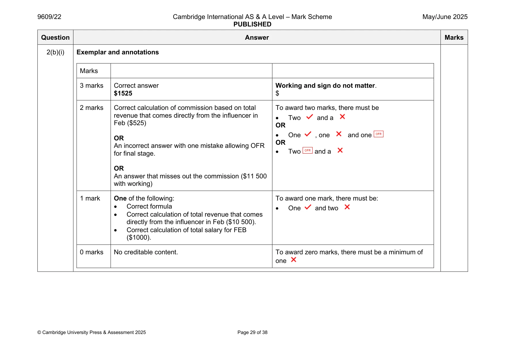 Mark scheme, page 29 of 38