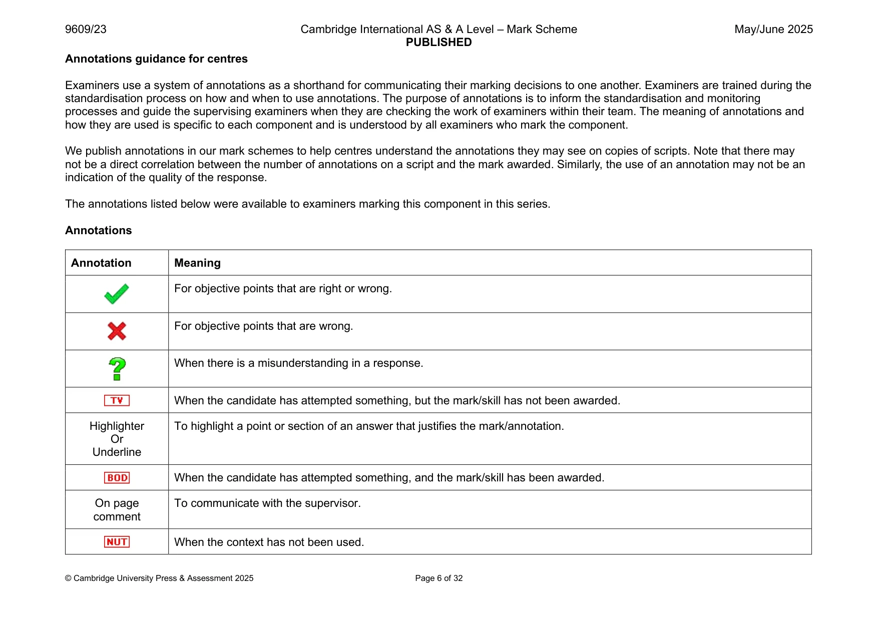 Mark scheme, page 6 of 32