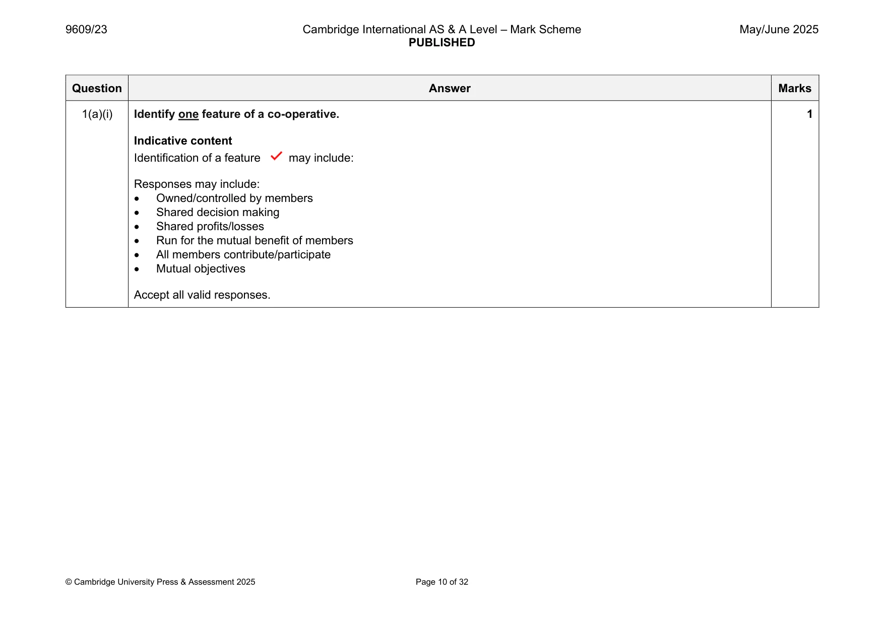 Mark scheme, page 10 of 32