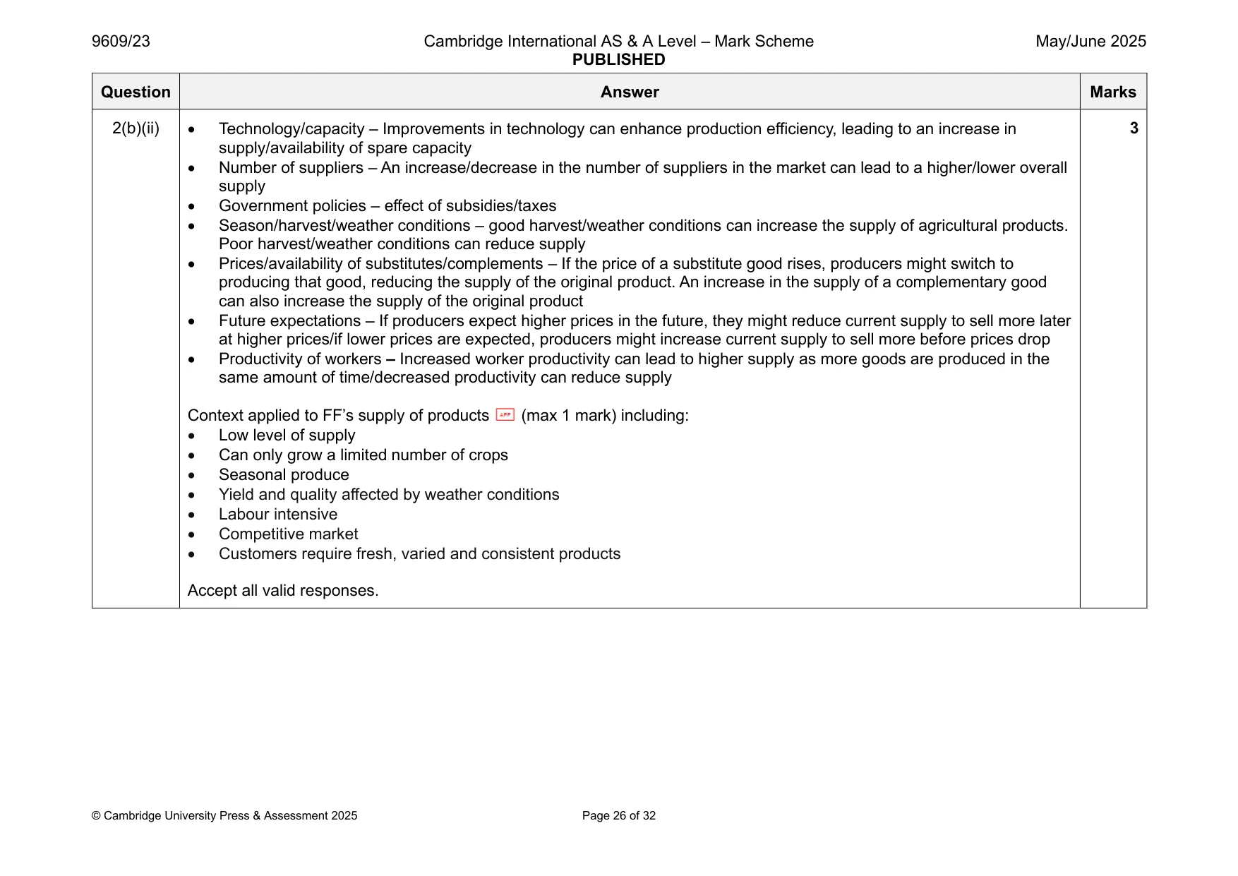 Mark scheme, page 26 of 32