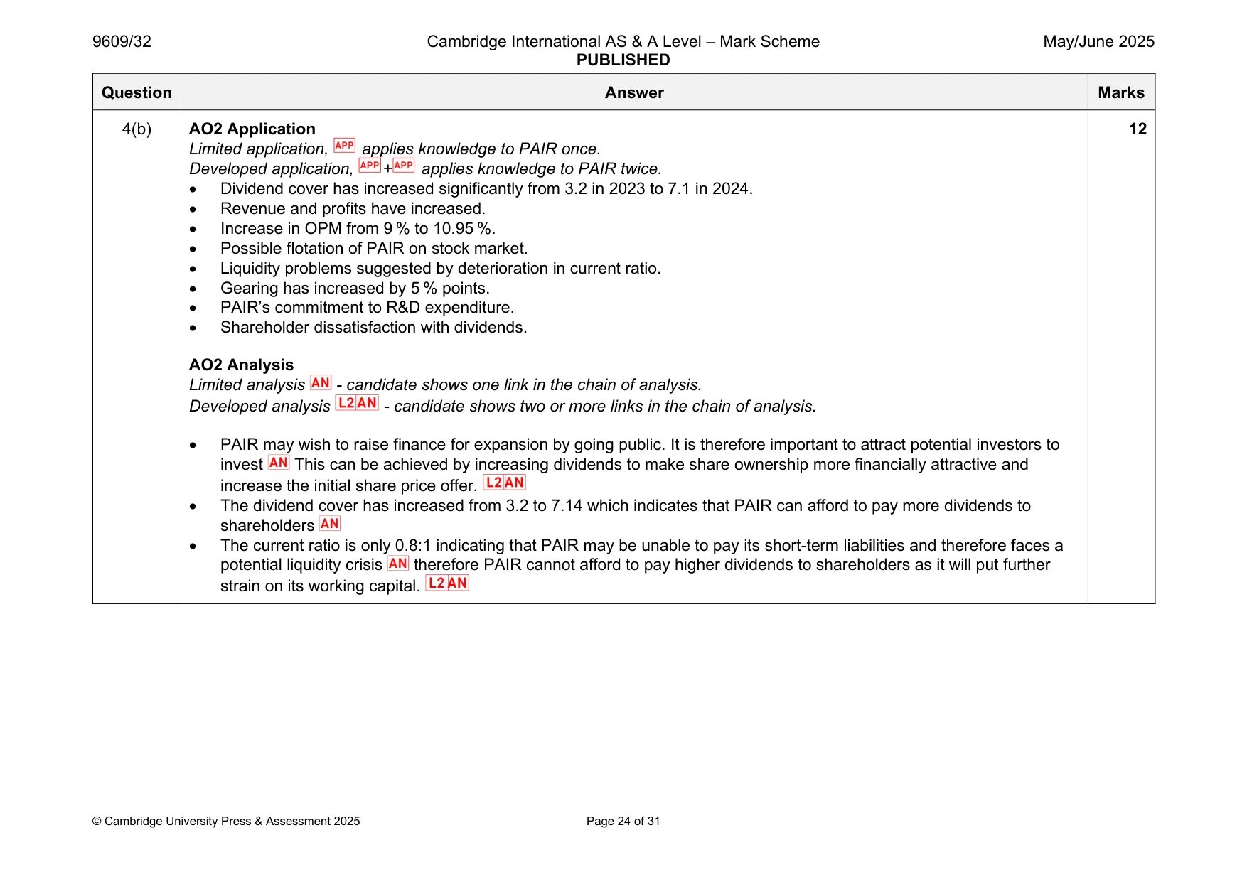 Mark scheme, page 24 of 31