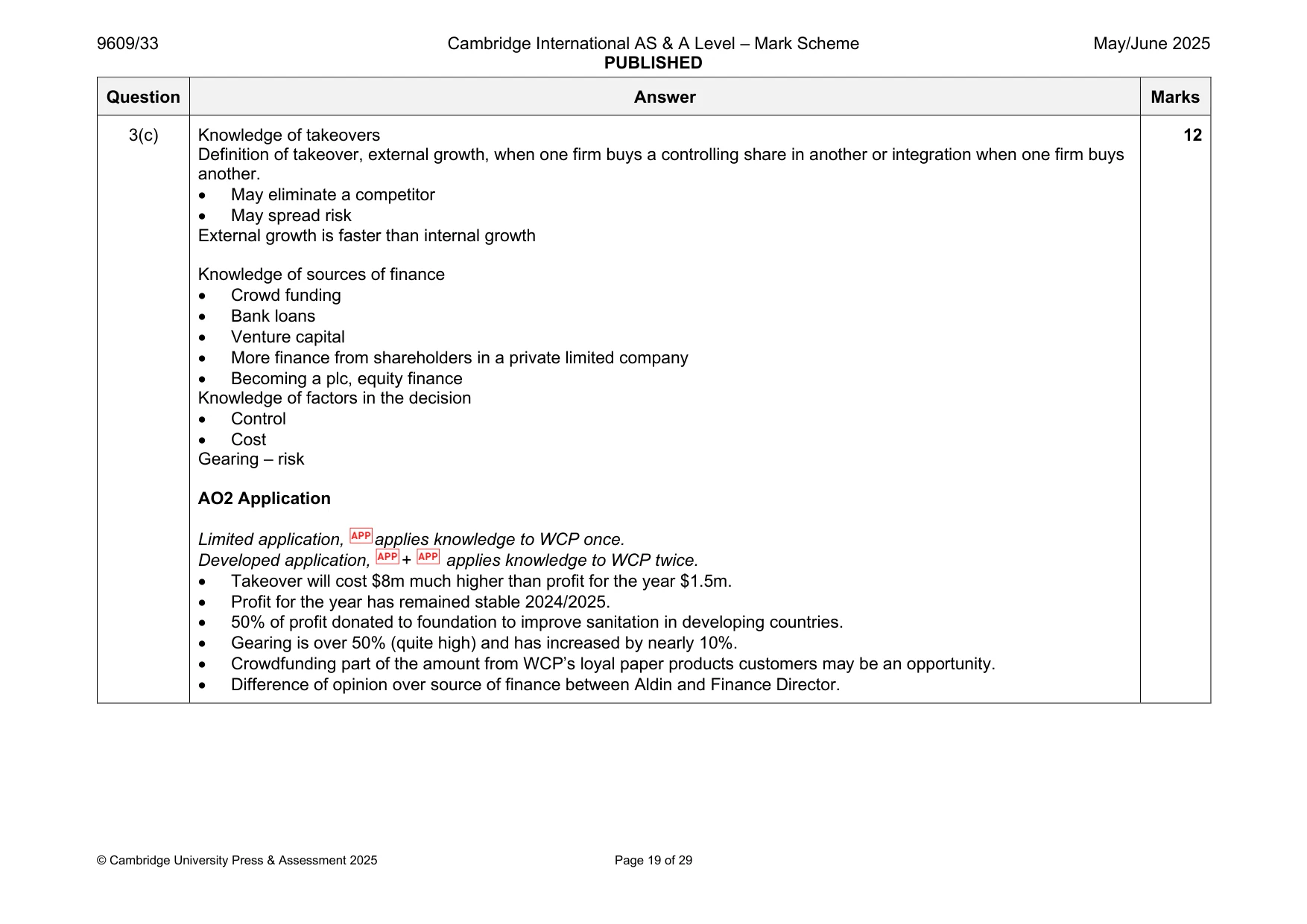 Mark scheme, page 19 of 29