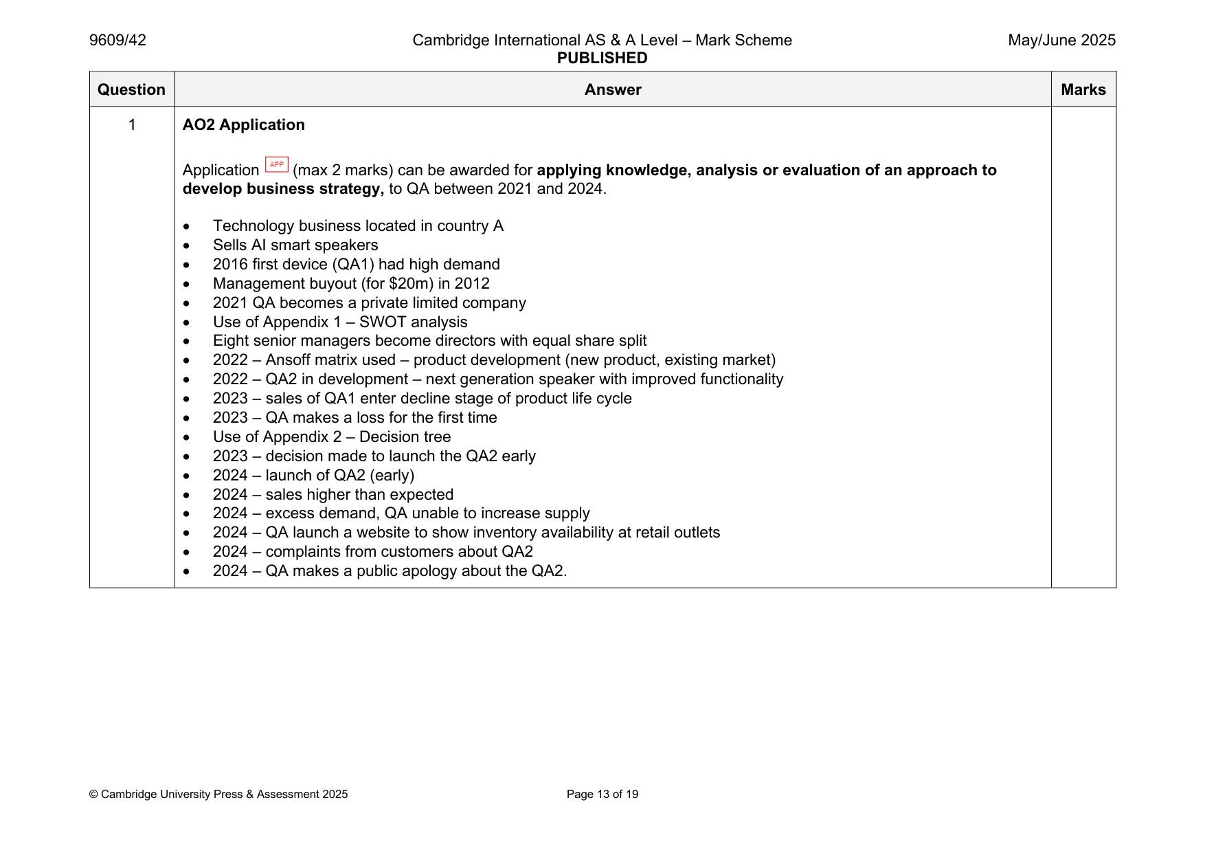 Mark scheme, page 13 of 19