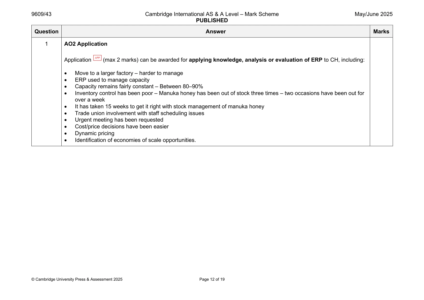 Mark scheme, page 12 of 19