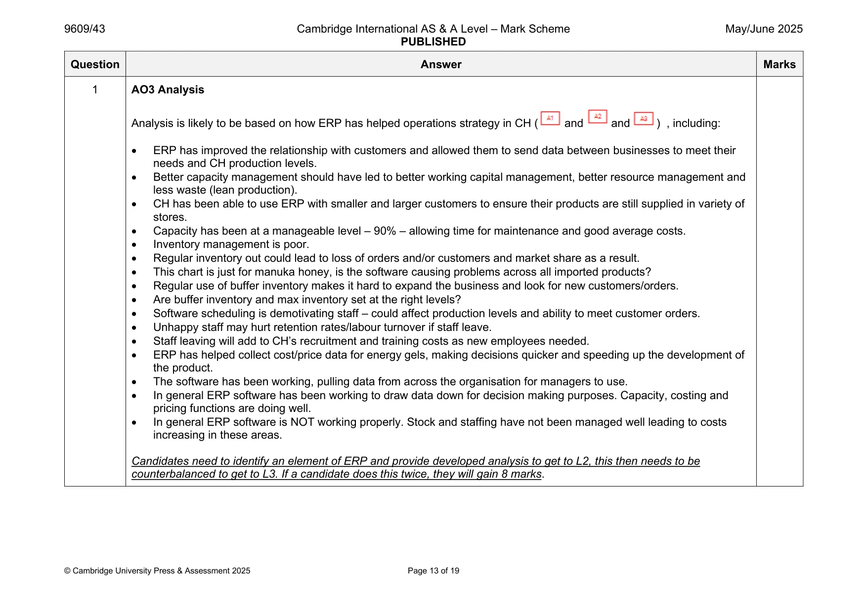 Mark scheme, page 13 of 19