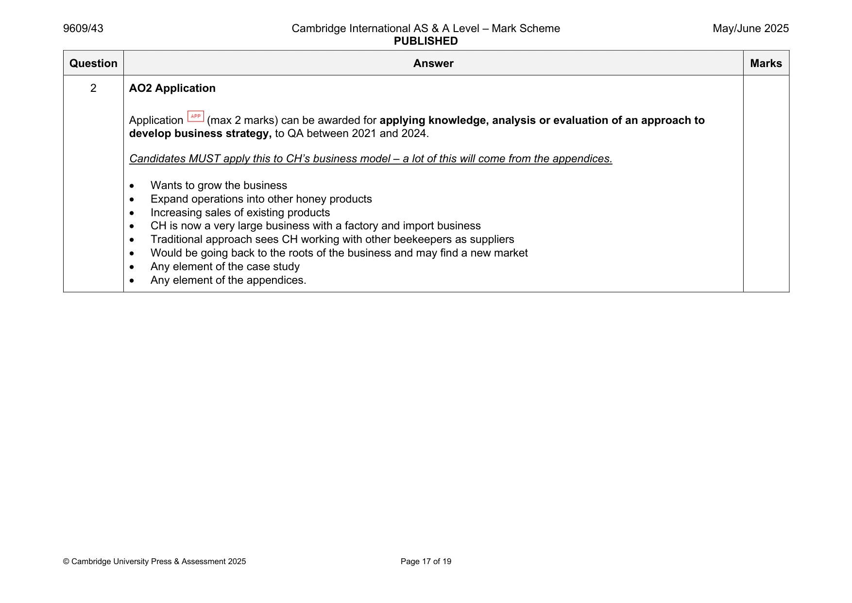 Mark scheme, page 17 of 19