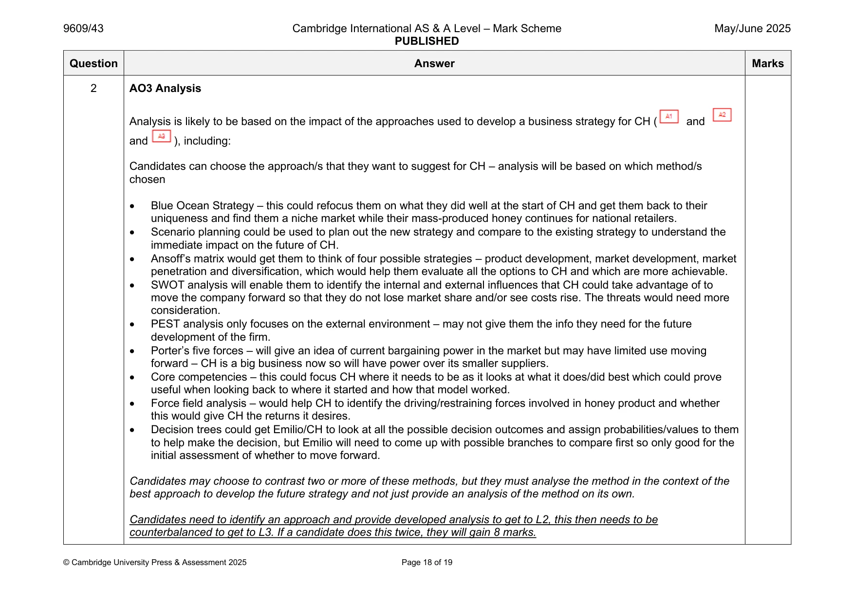 Mark scheme, page 18 of 19