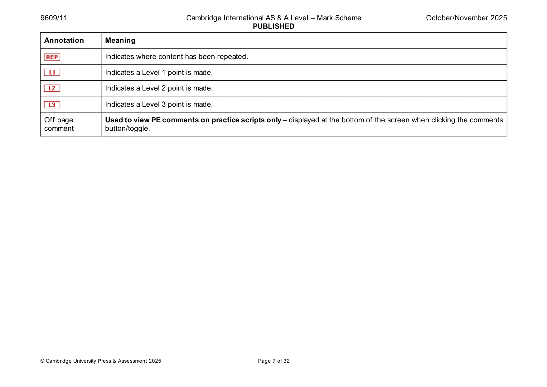 Mark scheme, page 7 of 32