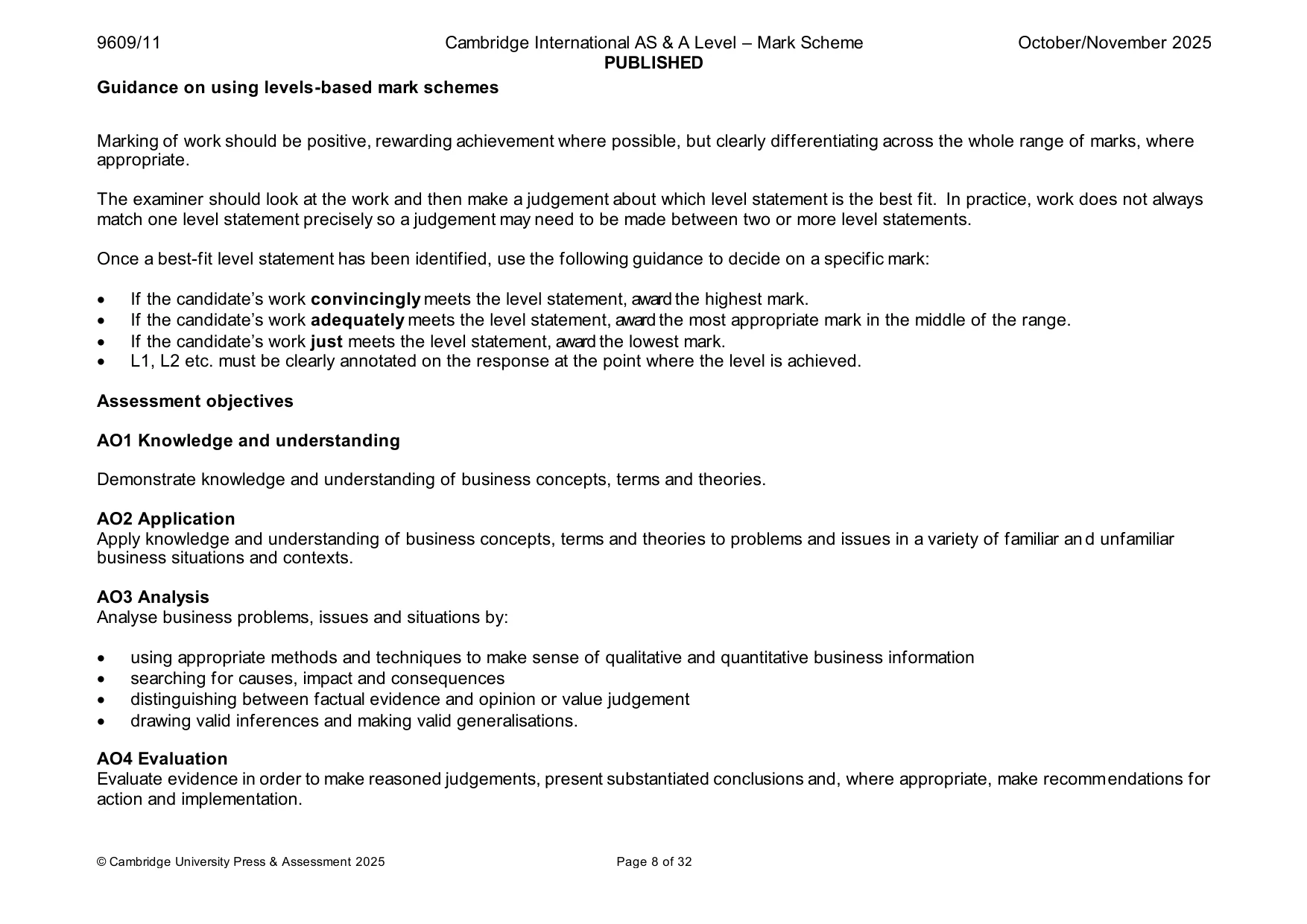 Mark scheme, page 8 of 32