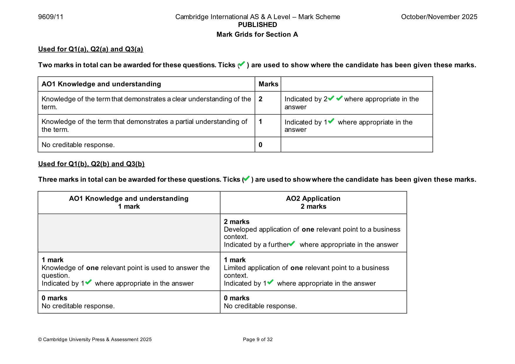 Mark scheme, page 9 of 32
