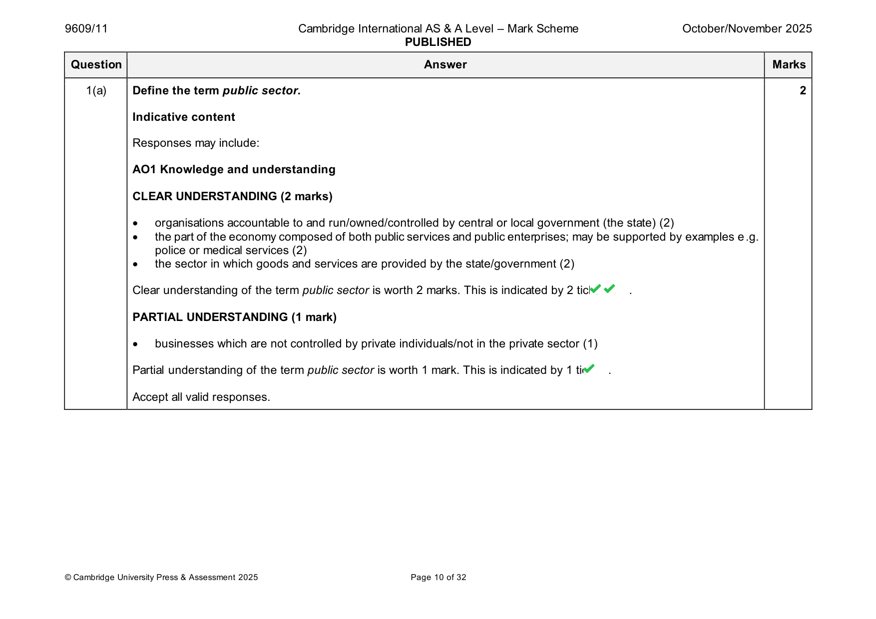 Mark scheme, page 10 of 32