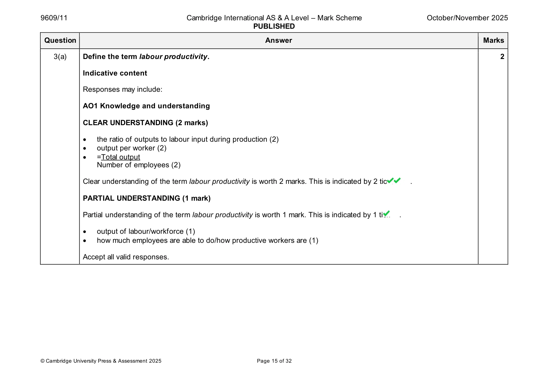 Mark scheme, page 15 of 32