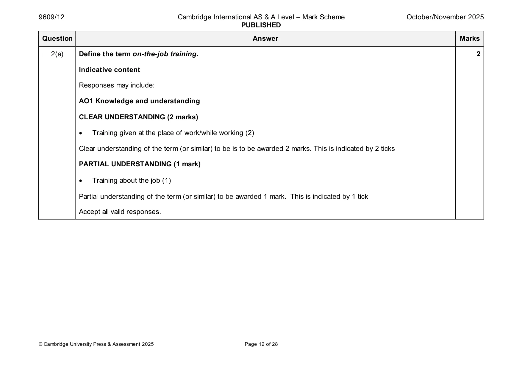 Mark scheme, page 12 of 28