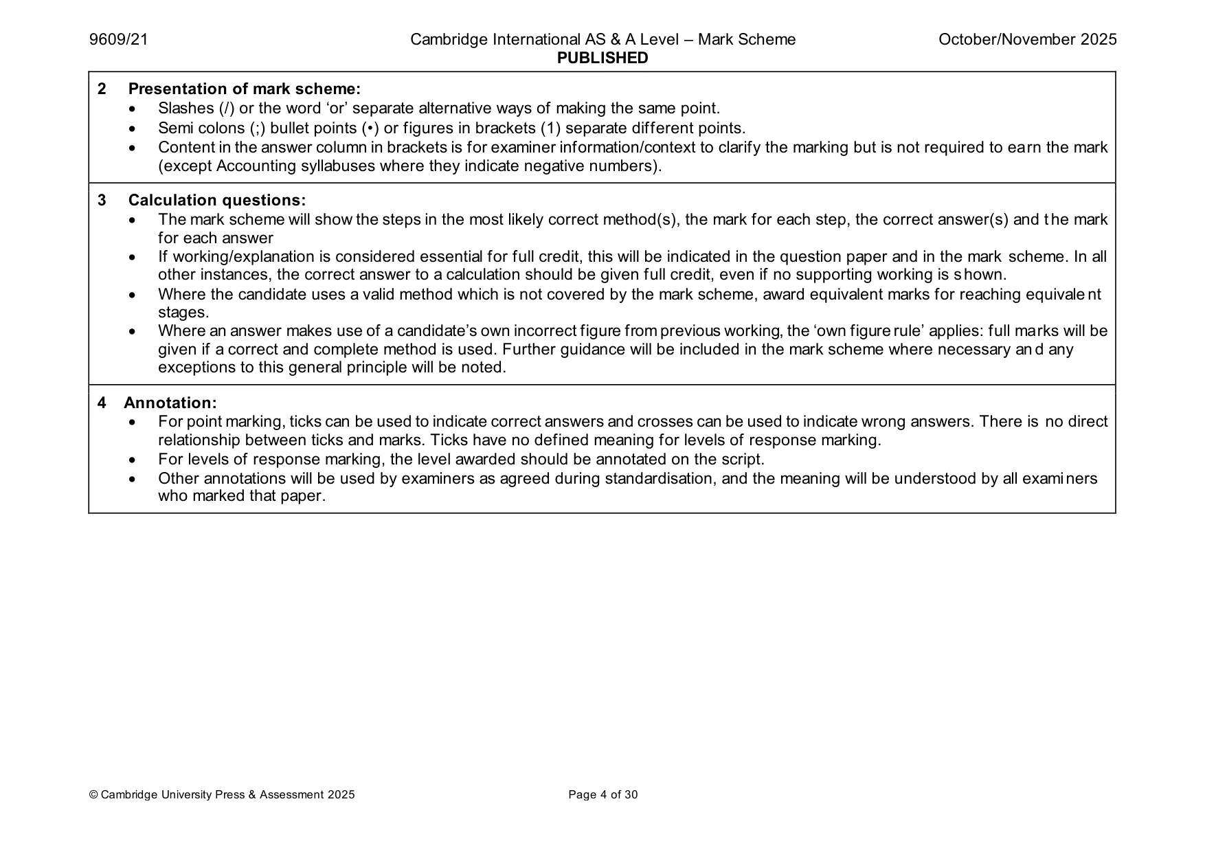 Mark scheme, page 4 of 30