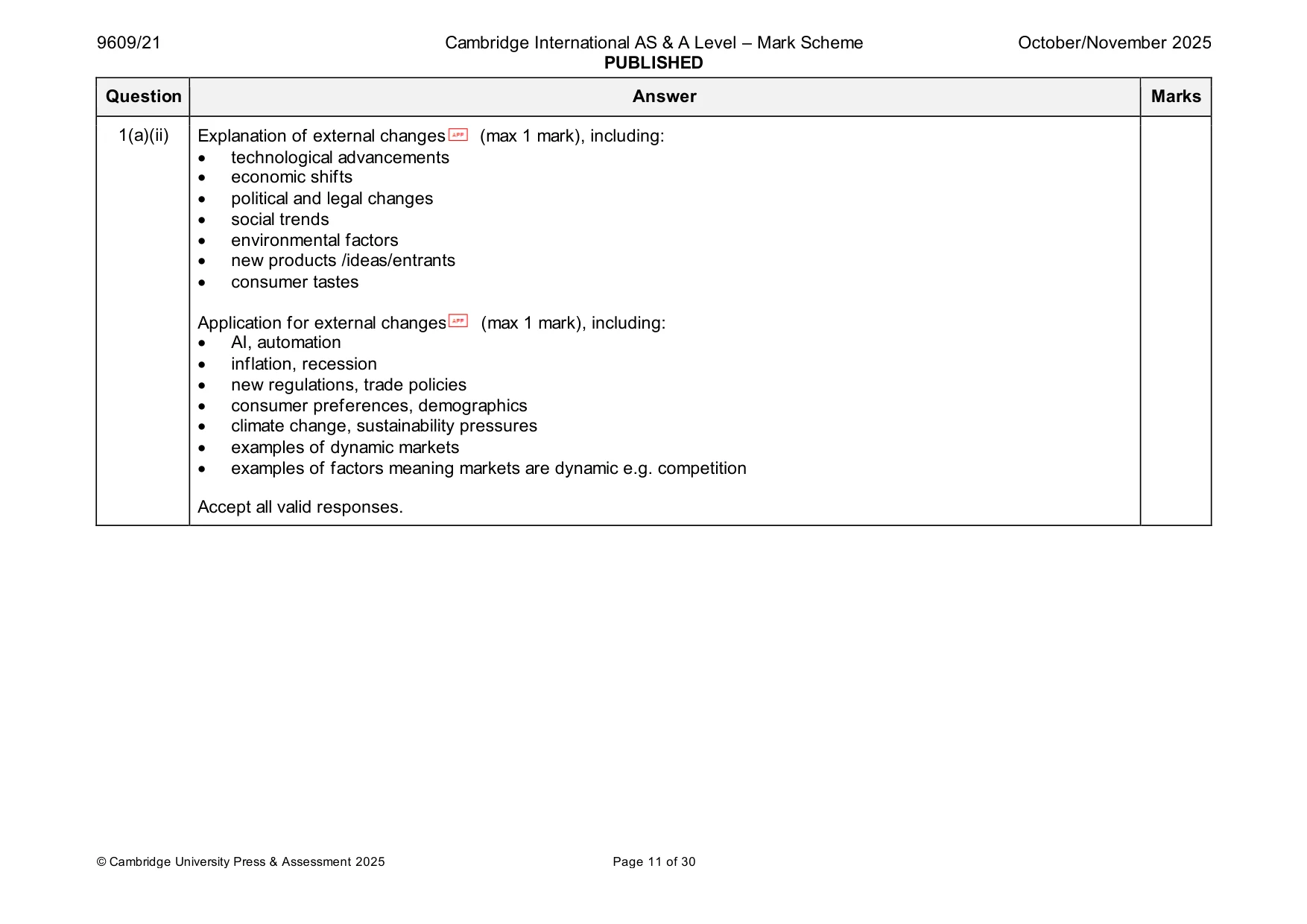 Mark scheme, page 11 of 30