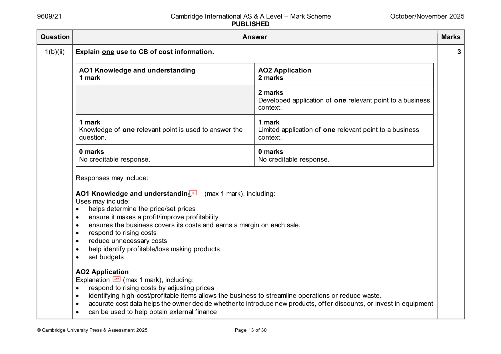 Mark scheme, page 13 of 30