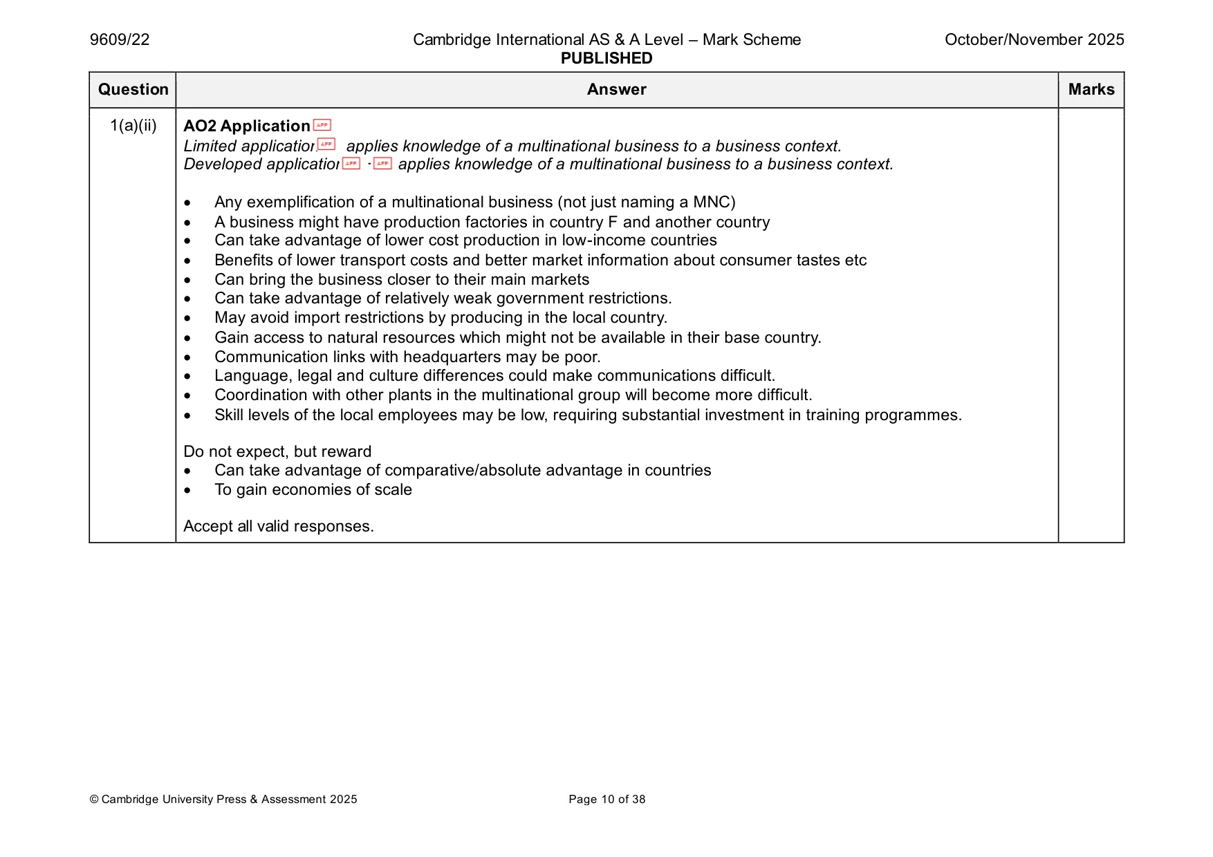 Mark scheme, page 10 of 38