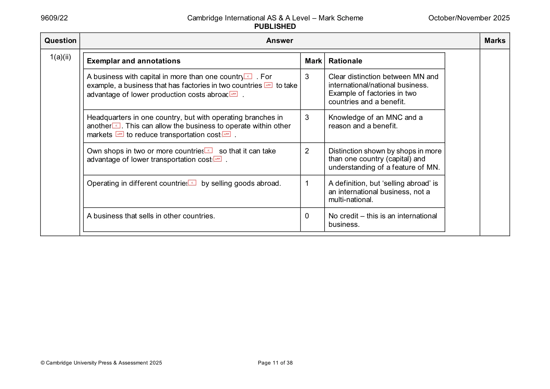 Mark scheme, page 11 of 38